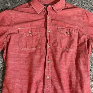 Woolrich Red Chambray Button Up Shirt XL Workwear Outdoor Rugged Classic
